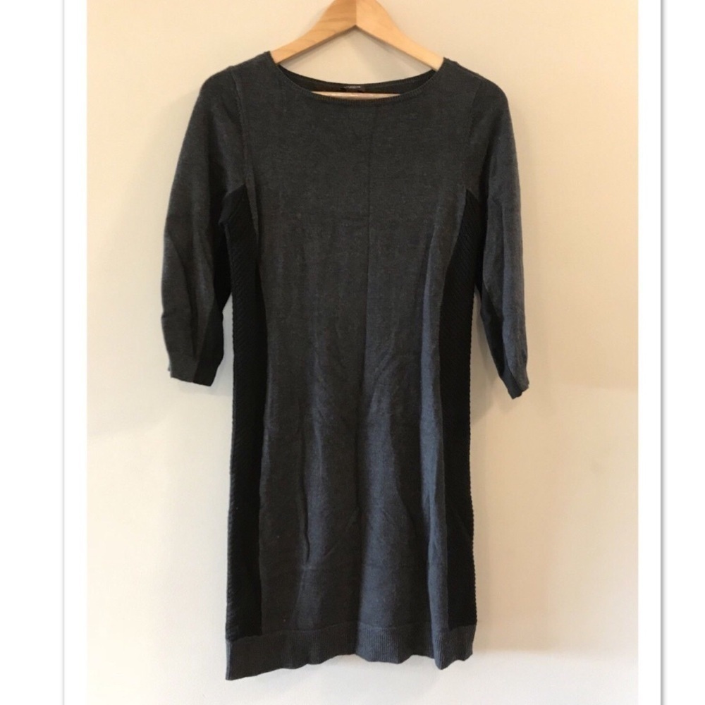 Ann Taylor Gray Wool Sweater Dress Medium
